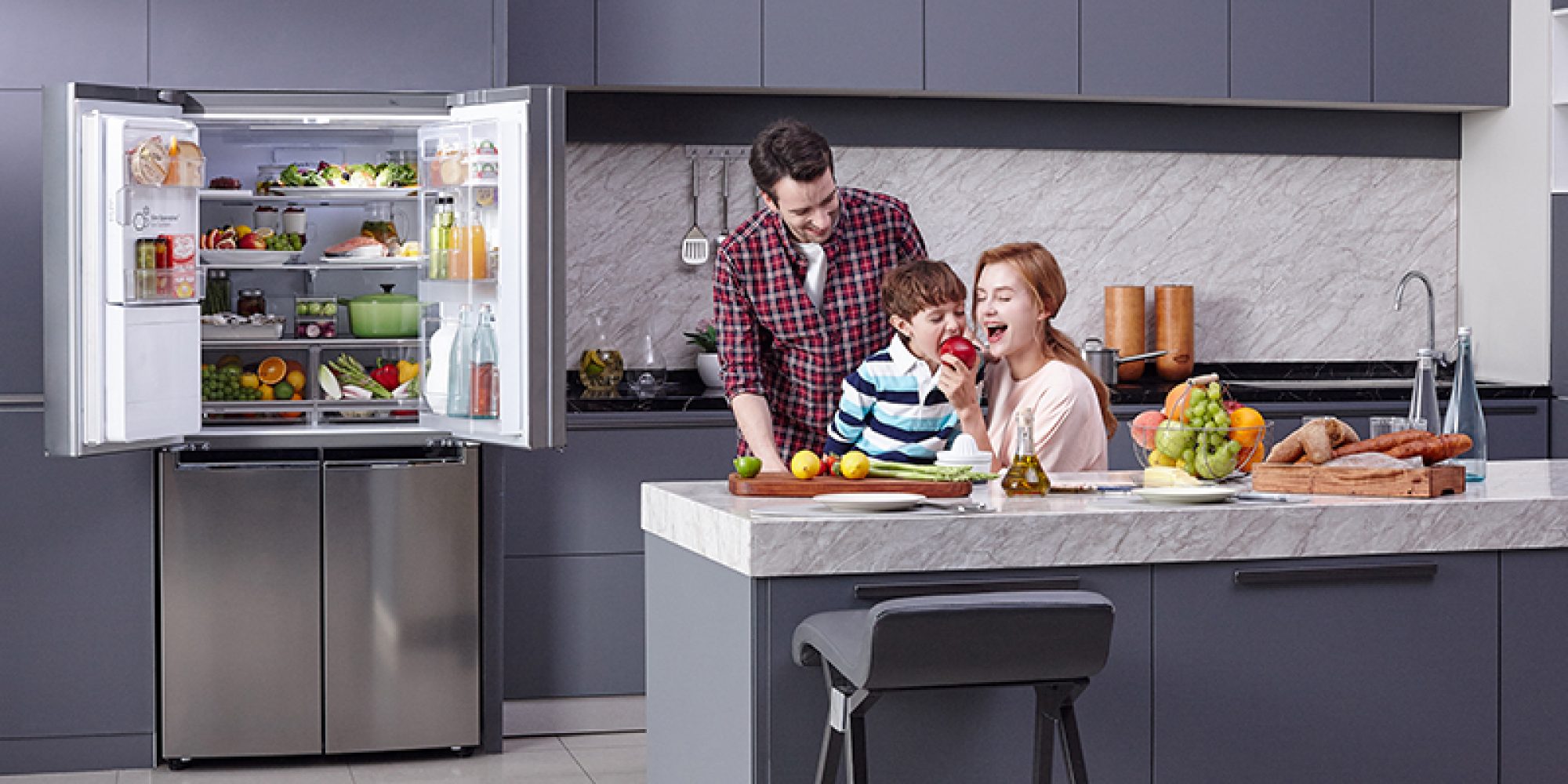 Een Amerikaanse koelkast is een uitkomst voor grote gezinnen.